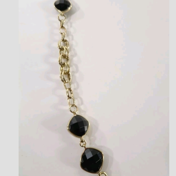 BANANA REPUBLIC BLACK STONE LAYER NECKLACE - Picture 9 of 10